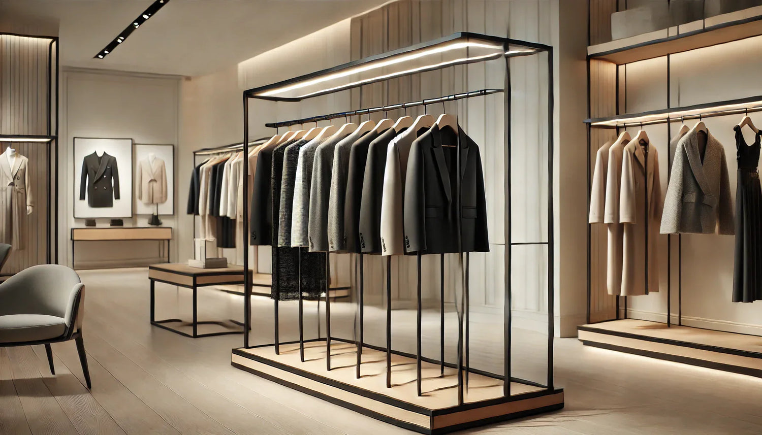 ブティックとアパレル店舗向けのハンガーラックデザインにおける創造的なアイデア