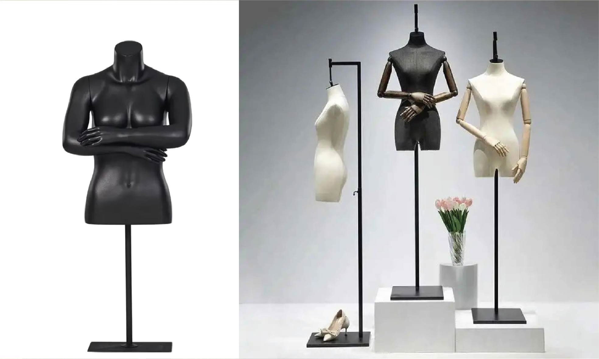 女性用トルソーマネキン｜アパレル展示に最適な上半身