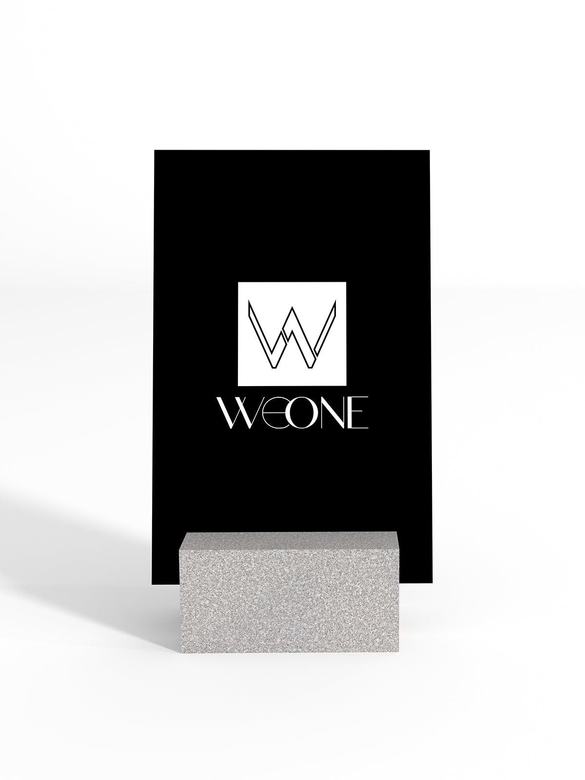 ブラック背景とストーンベースのモダンな広告看板 - ブティック、カフェ、レストランに最適