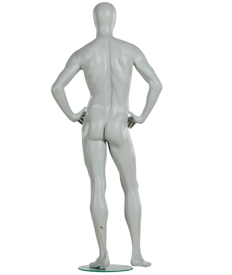 男性マネキン背面ビュー|ホワイトカラー・スタンダードポーズ
