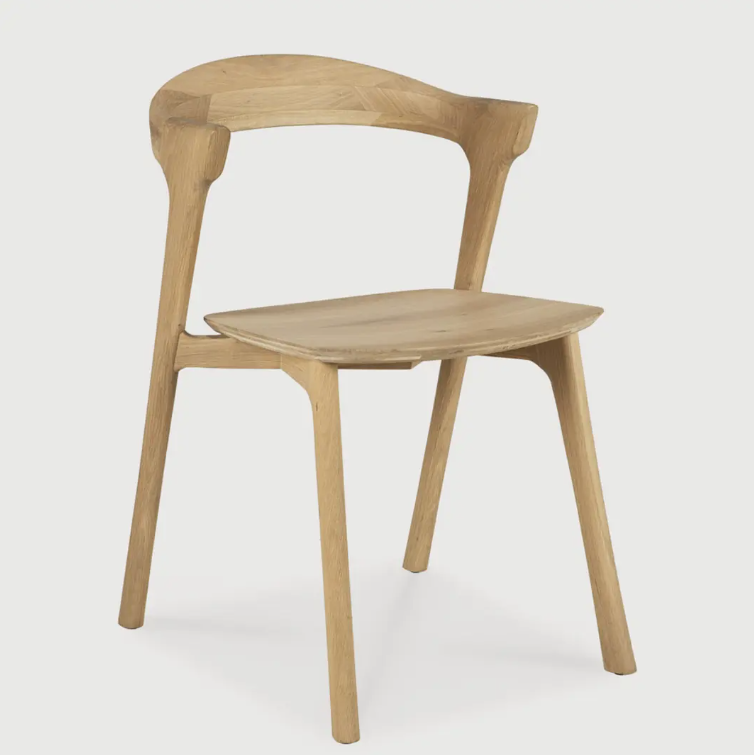 ナチュラルウッドの北欧風チェア | 布張りシート付き