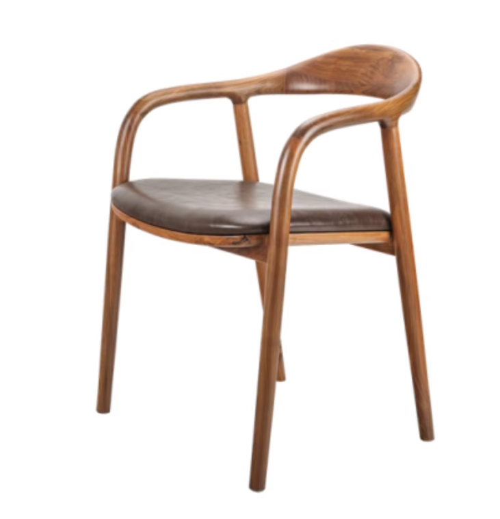 高級レストラン向けのエレガントな椅子 | ウッド&レザーデザイン
