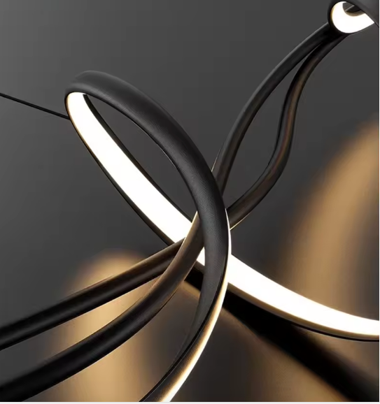 Modern Wave Black Chandelier 3401