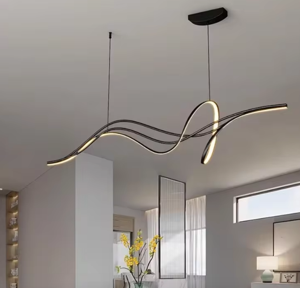 Modern Wave Black Chandelier 3401