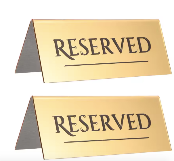Table reservation cards and decorations | Reserved Plate 3501
