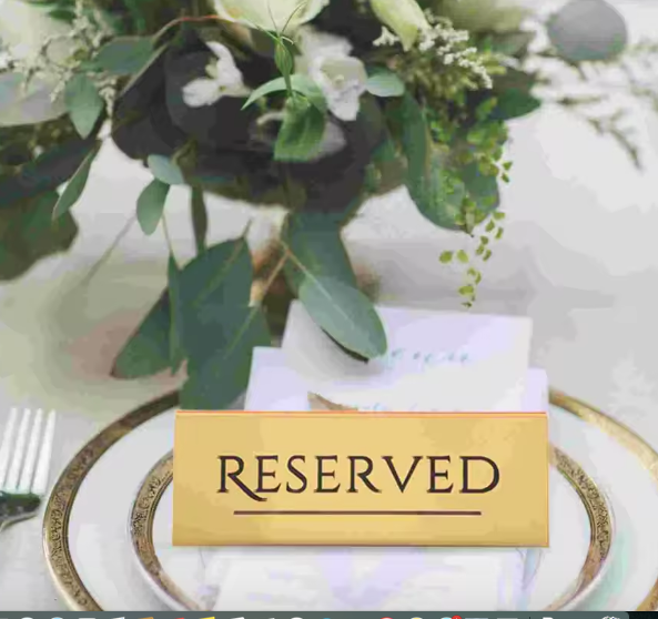 Table reservation cards and decorations | Reserved Plate 3501