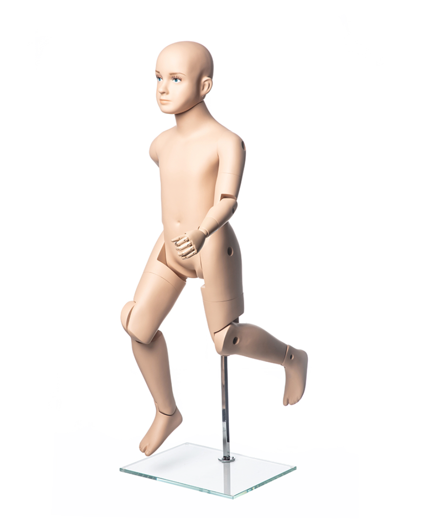 無着衣の男の子マネキン立ちポーズ|肌色トーン・展示用スタンダードモデル