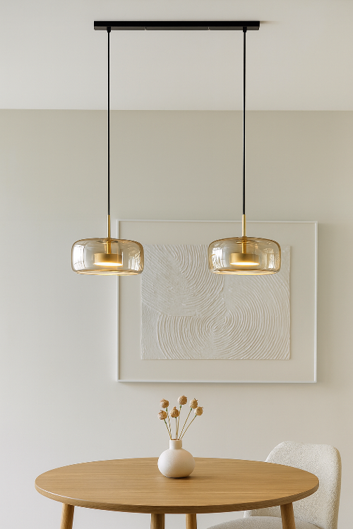 ガラスシェードの北欧風ペンダントライト 3607