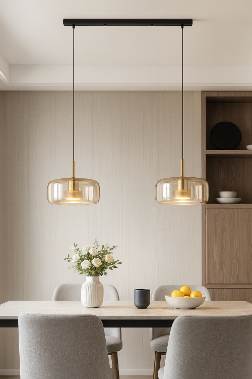 ガラスシェードの北欧風ペンダントライト 3607