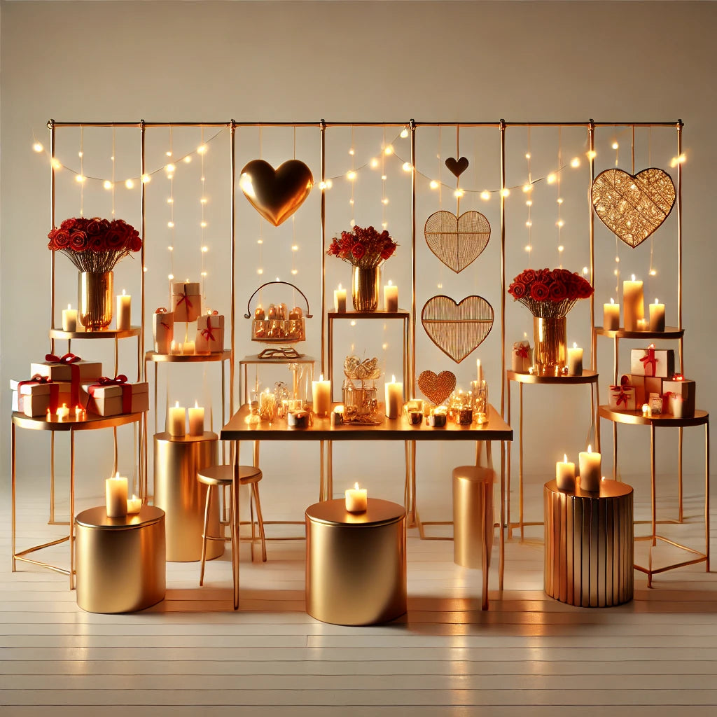 ミニマルデザインのモダンな金属フレームテーブル - ブティック、メゾン、商業スペースに最適