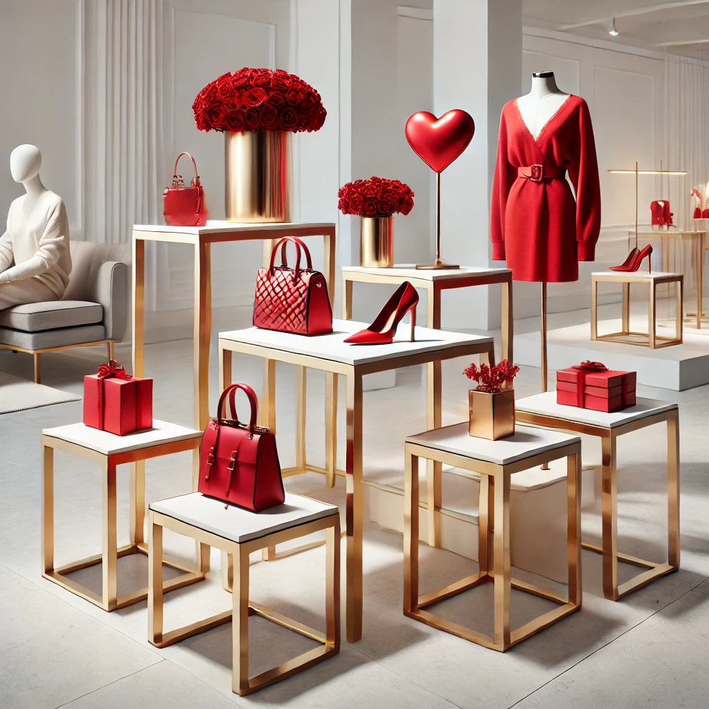 ミニマルデザインのモダンな金属フレームテーブル - ブティック、メゾン、商業スペースに最適