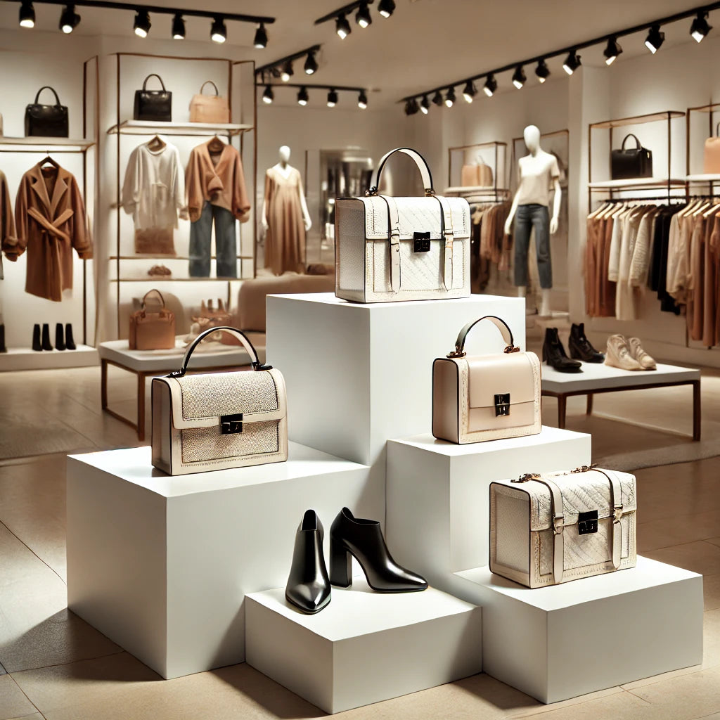ミニマルデザインのバッグ | シューズ用展示台