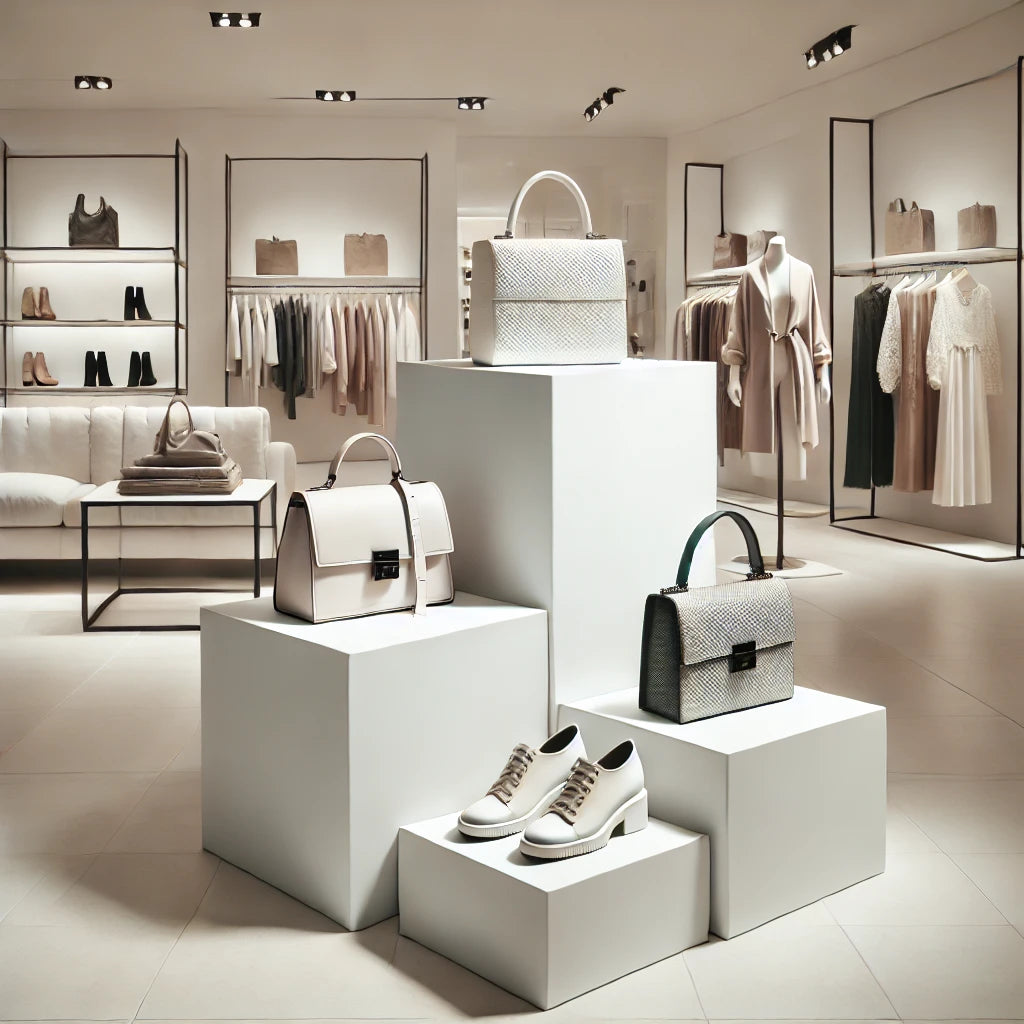 ミニマルデザインのバッグ | シューズ用展示台