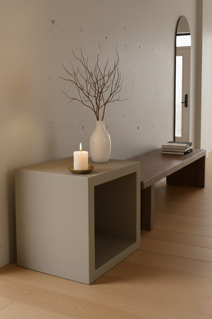 Concrete-look display table 2724