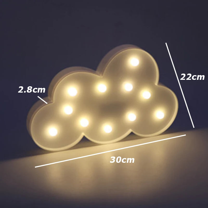 クラウドLED 3Dカートゥーンナイトライト