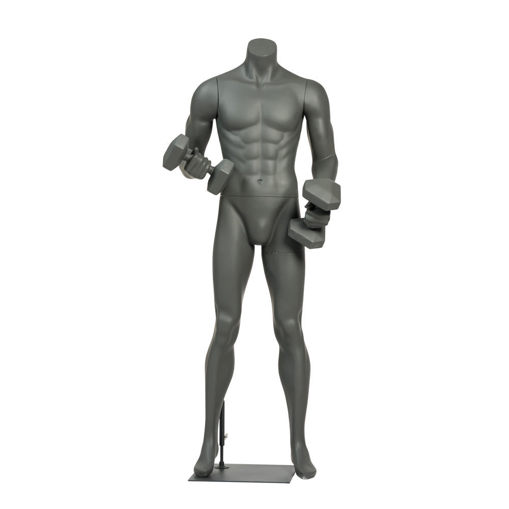 フィットネスマネキンのダンベルポーズ|背面ビュー