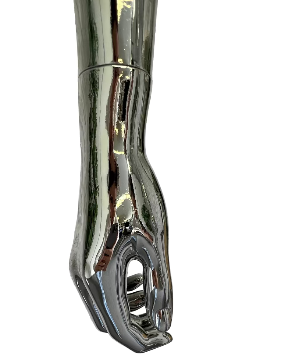 クロームマネキンの腕パーツ接続ディテール|取り外し可能構造