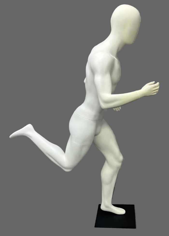 ランニングポーズの男性スポーツマネキン
