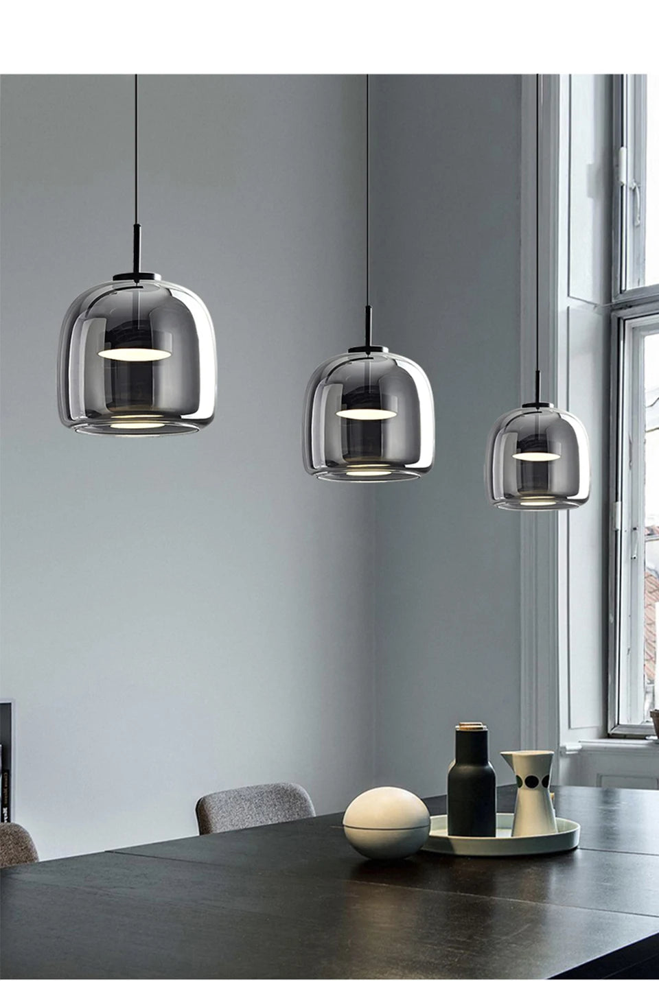 ガラスシェードの北欧風ペンダントライト 3607