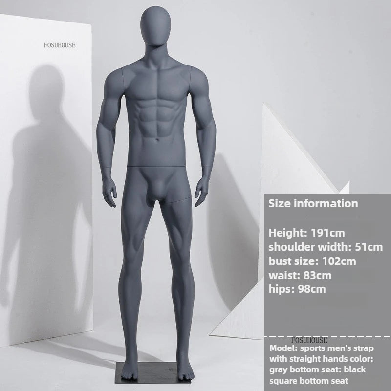 男性マネキンの寸法図|身長191cm・胸囲102cm・腰囲83cm・ヒップ98cm