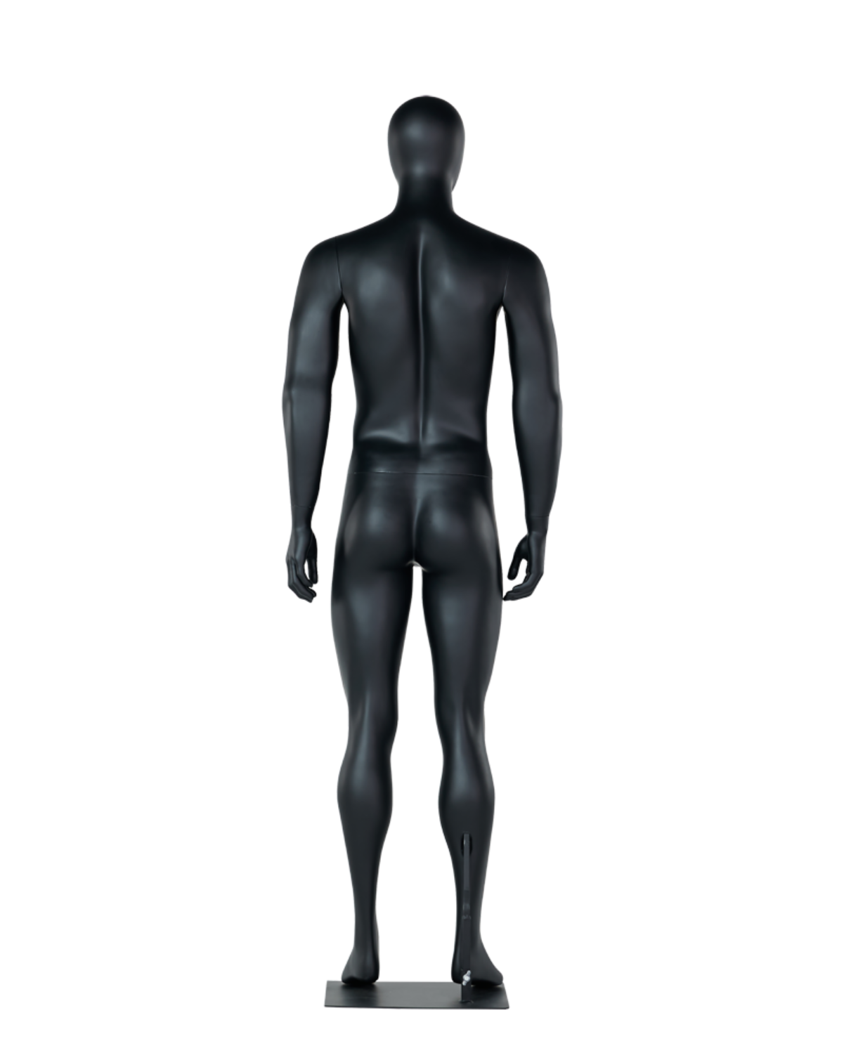 男性マネキン背面ビュー|ブラックカラー・展示用スタンダードモデル