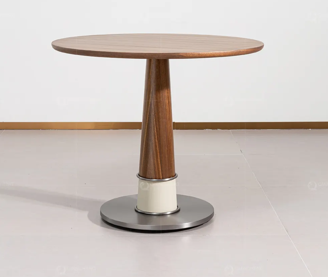 木製ラウンドテーブル | モダンデザインのカフェテーブル