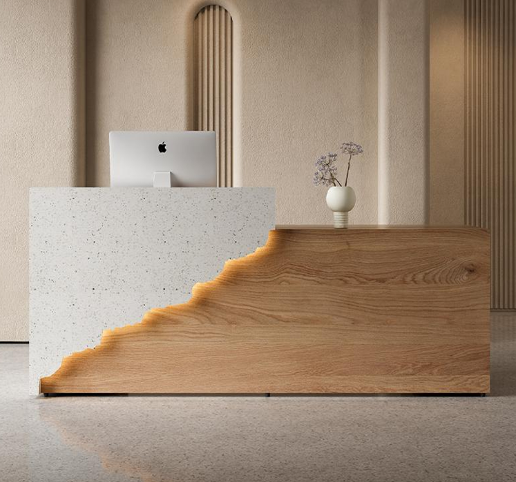 モダンな受付カウンター | ウッド&ストーンデザイン