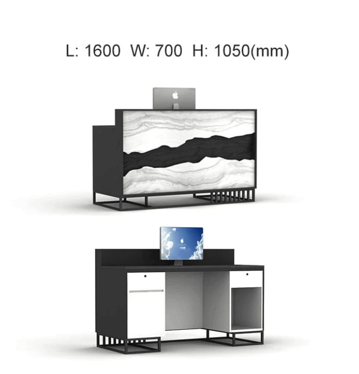 ユニークな大理石レセプションデスク | モダンなオフィス受付