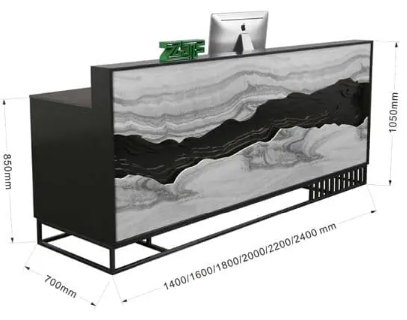 ユニークな大理石レセプションデスク | モダンなオフィス受付