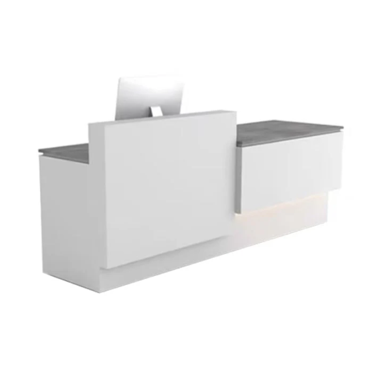 エレガントな白いレセプションカウンター | オフィス&ホテル向け