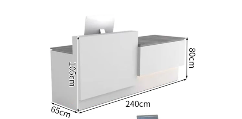 エレガントな白いレセプションカウンター | オフィス&ホテル向け