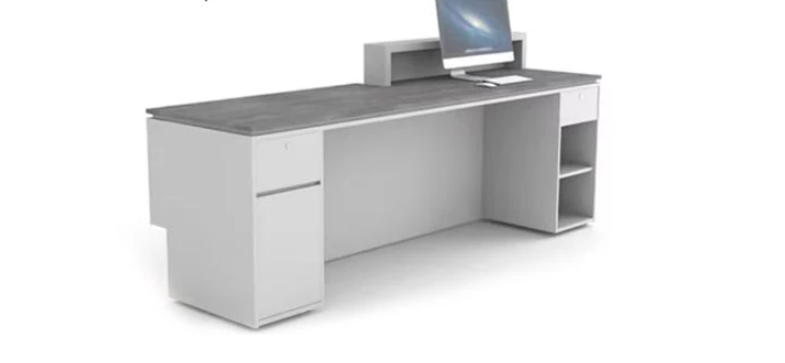 エレガントな白いレセプションカウンター | オフィス&ホテル向け