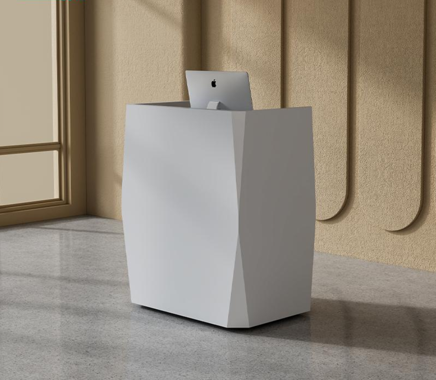 モダンな受付デスク | 幾何学デザインのミニマルカウンター