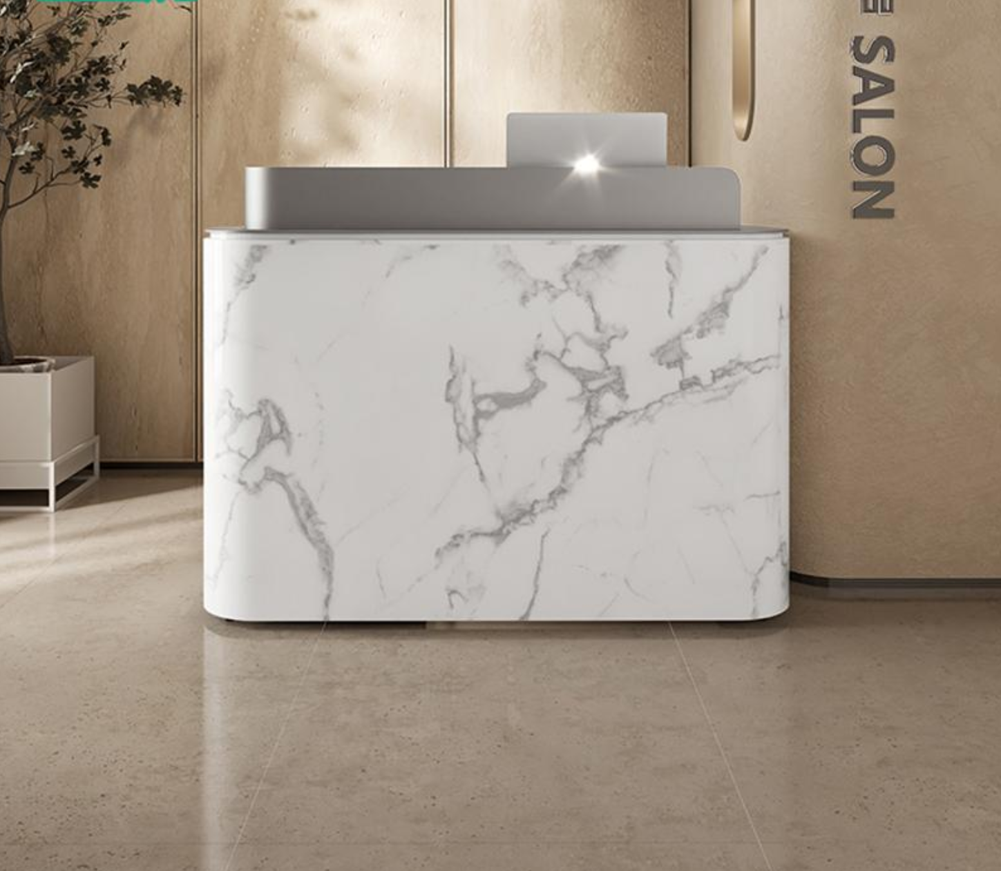 大理石調の受付デスク | 高級感のあるフロントカウンター