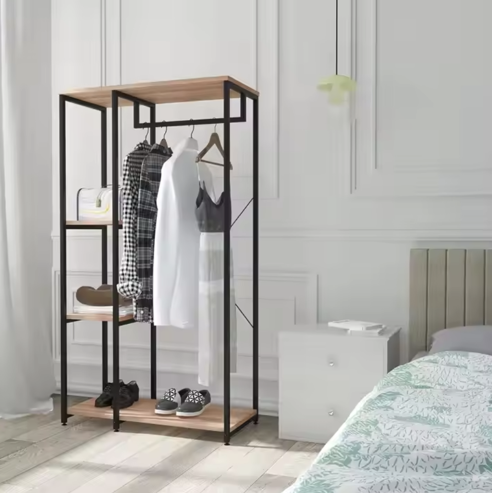 Wardrobe rack with shelves 2612