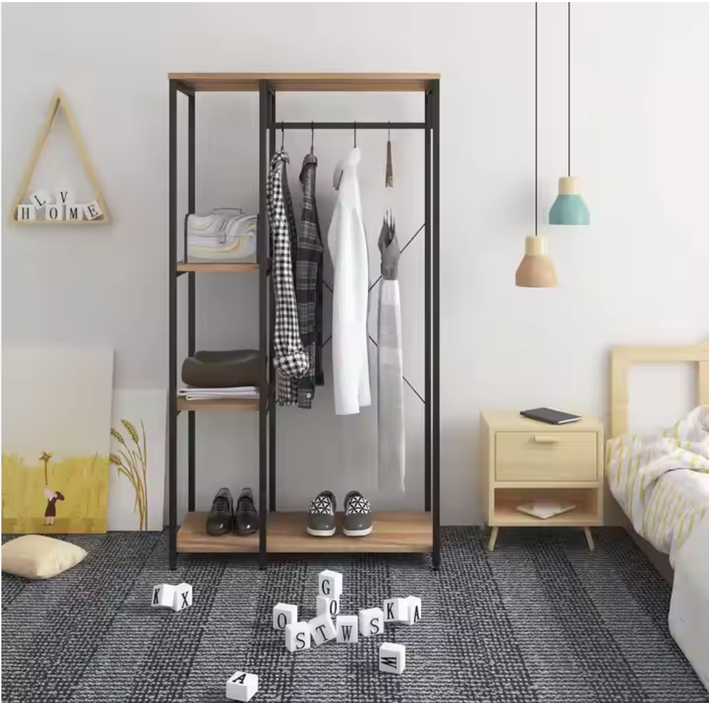 Wardrobe rack with shelves 2612