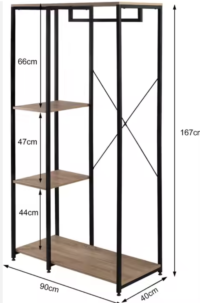Wardrobe rack with shelves 2612