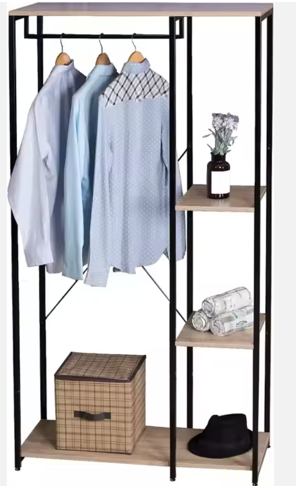 シェルフ付きワードローブラック2612