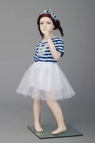Kids Real Face Mannequin Girl Standing Pose 24198