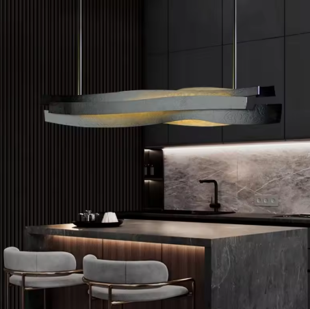 ロング LEDウェーブペンダントライト モダンデザイン`3408