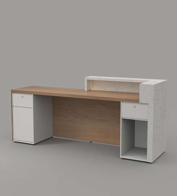 モダンな受付カウンター | ウッド&ストーンデザイン