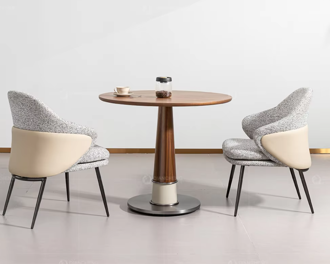 木製ラウンドテーブル | モダンデザインのカフェテーブル