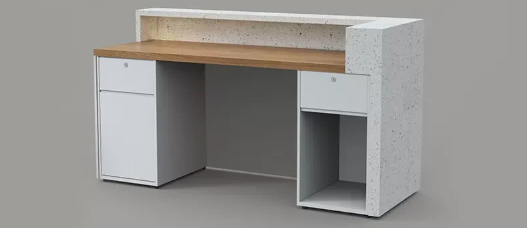 モダンな受付カウンター | ウッド&ストーンデザイン