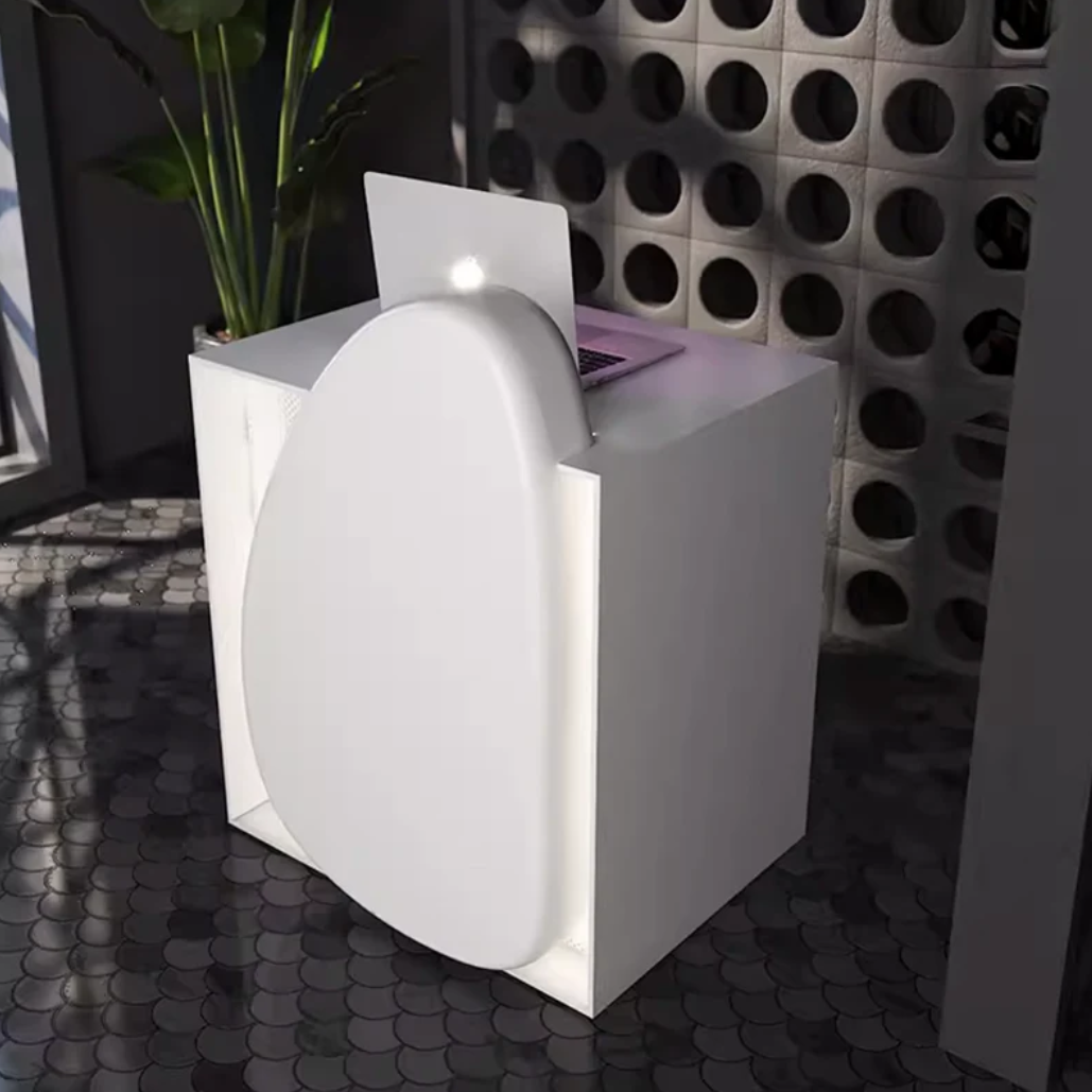 ユニークな形状の受付カウンター | ラグジュアリーな空間に最適