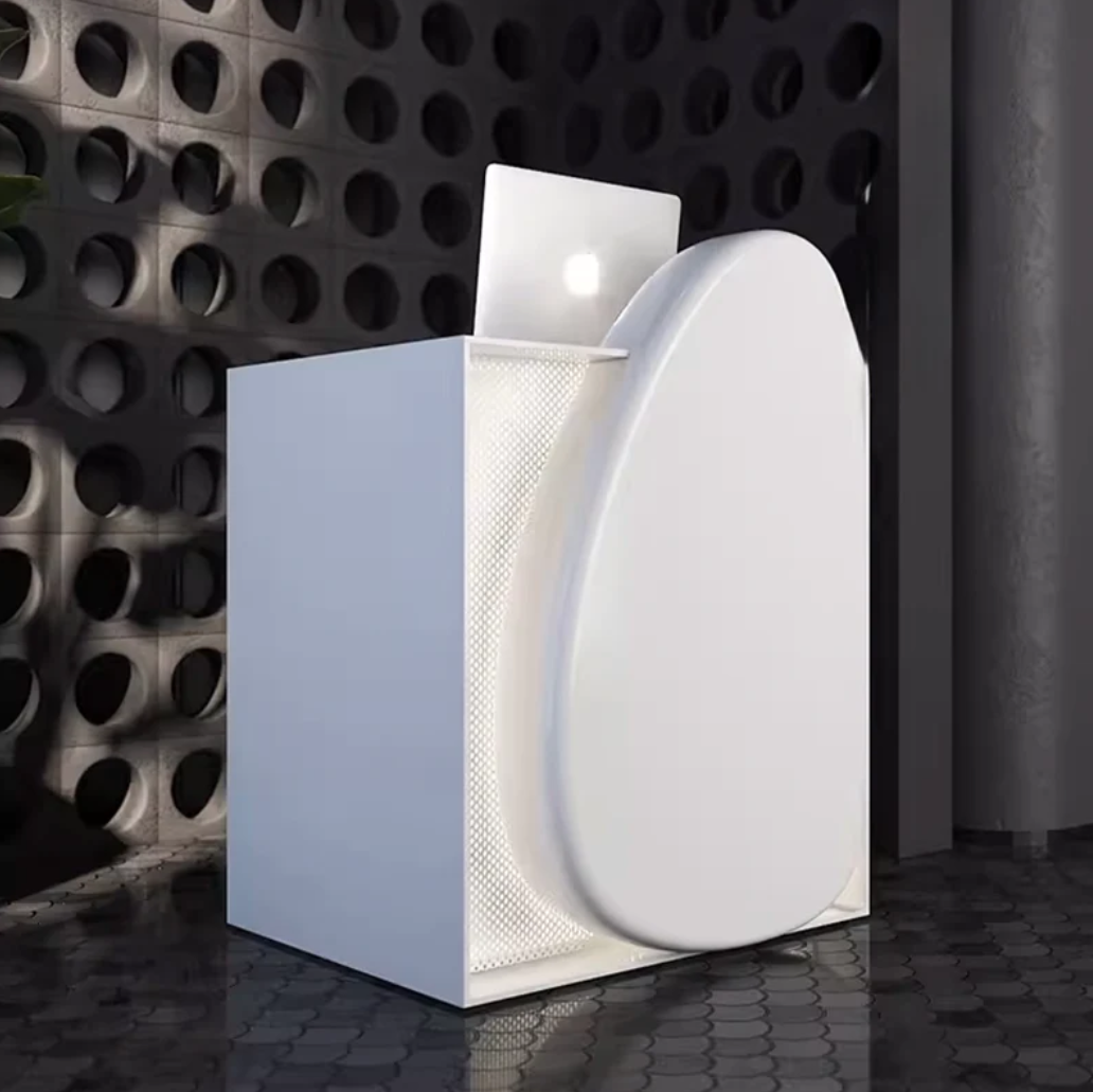 ユニークな形状の受付カウンター | ラグジュアリーな空間に最適