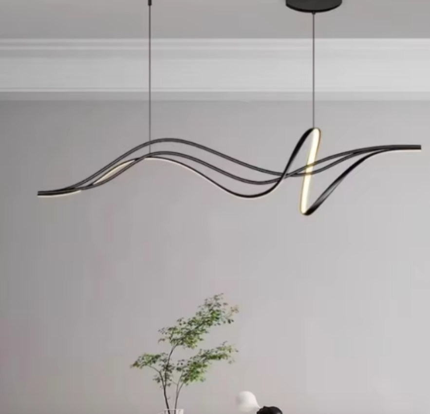 Modern Wave Black Chandelier 3401