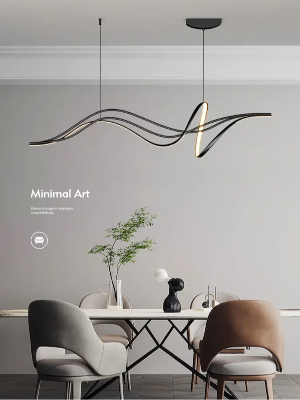 Modern Wave Black Chandelier 3401