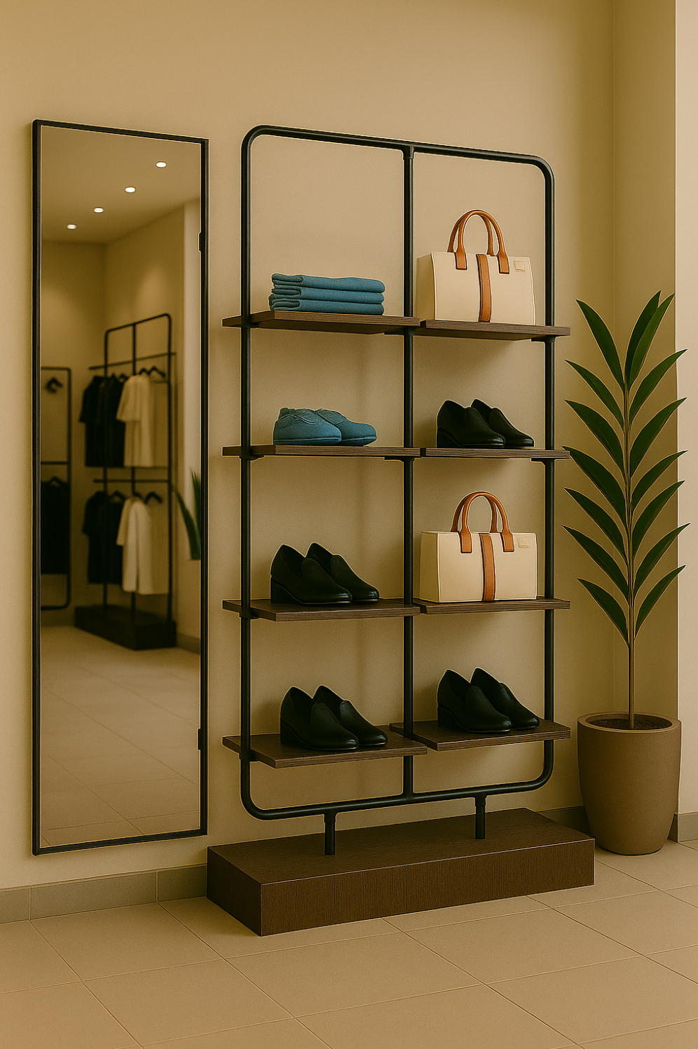 Modern boutique display rack 122