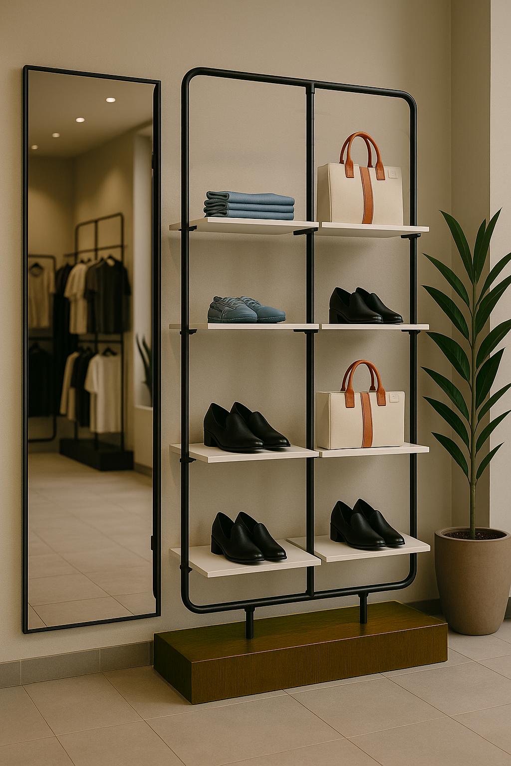 Modern boutique display rack 122