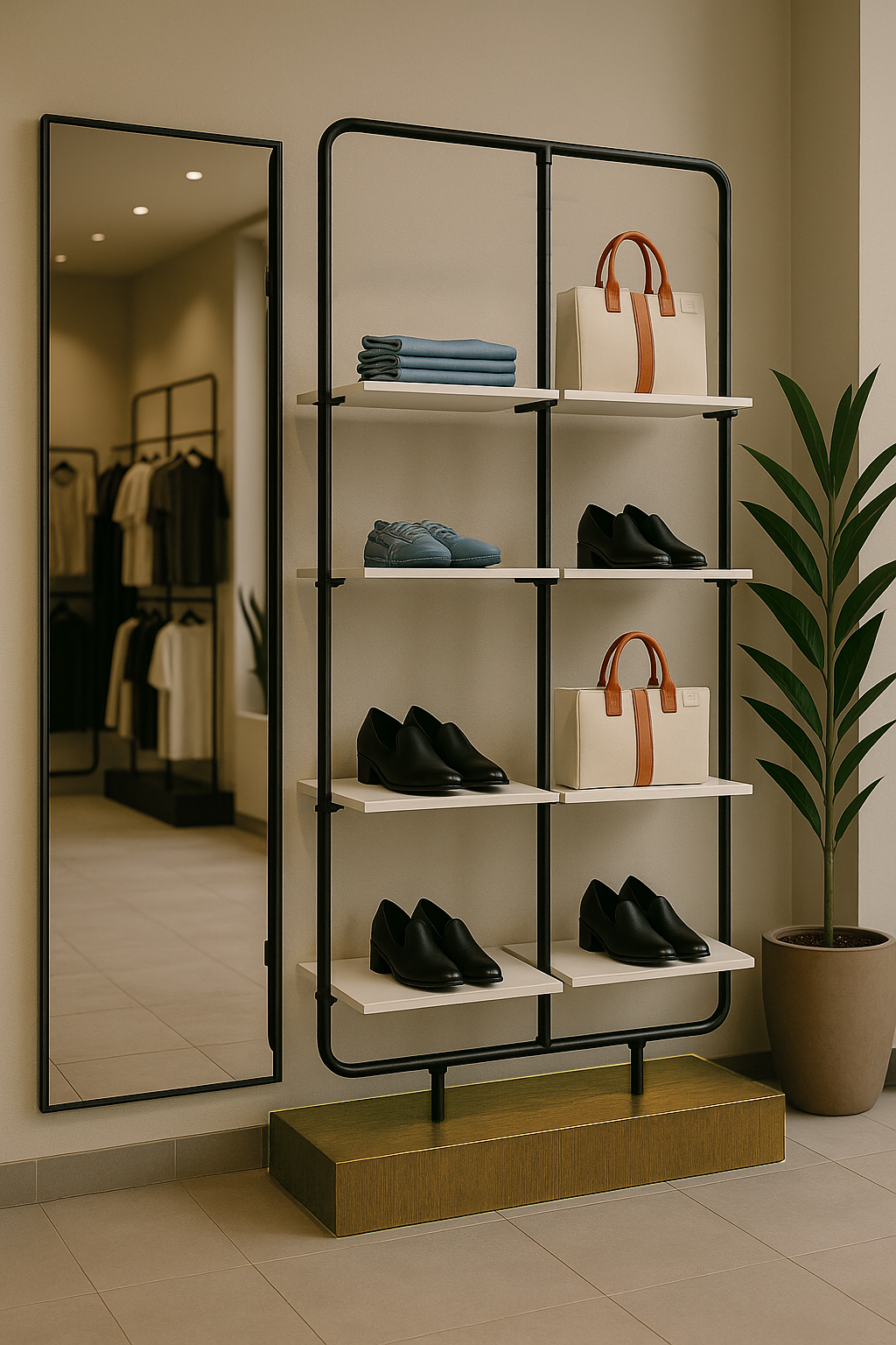 Modern boutique display rack 122